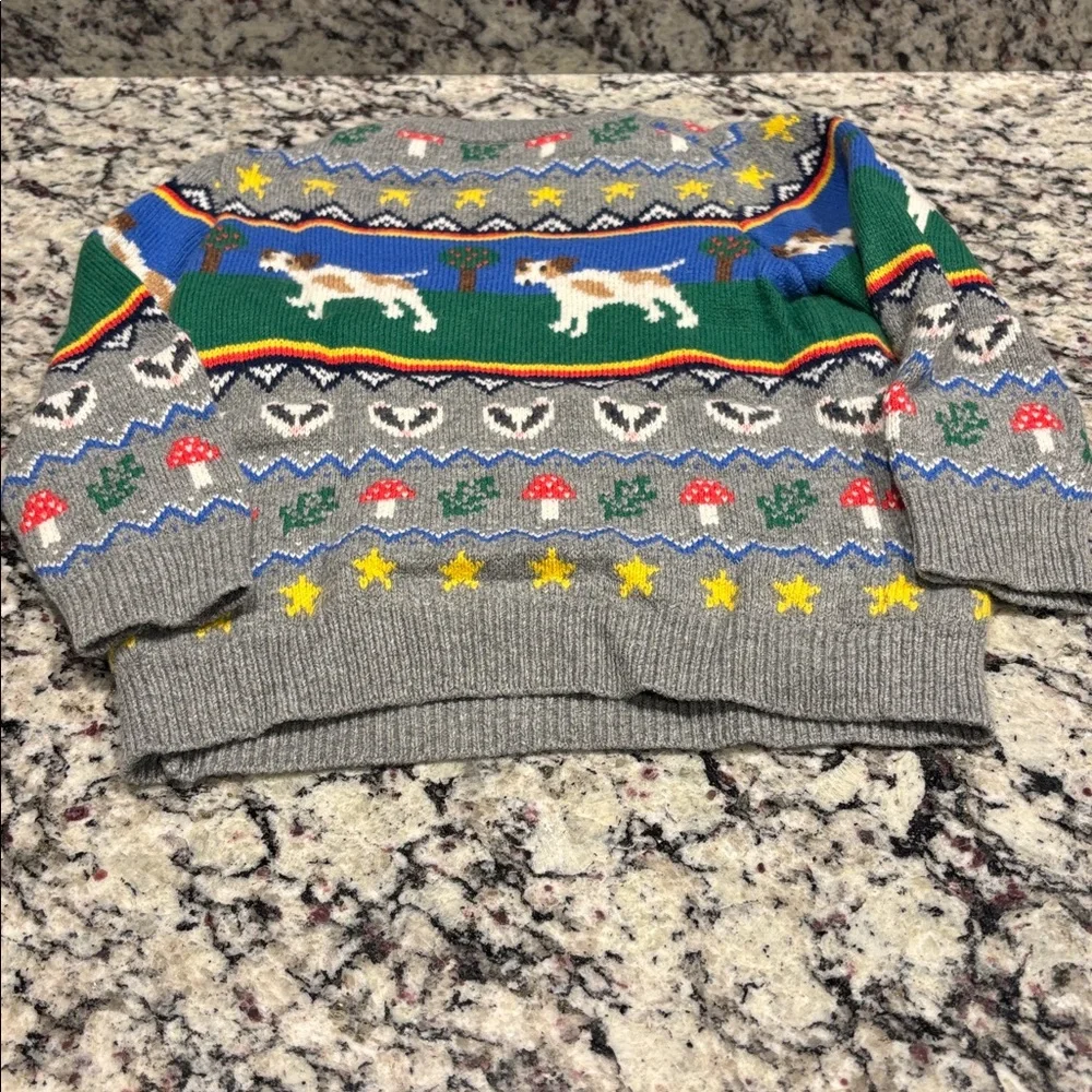 Mini Boden Gray Sweater with Colorful Patterns - Picture 8 of 8